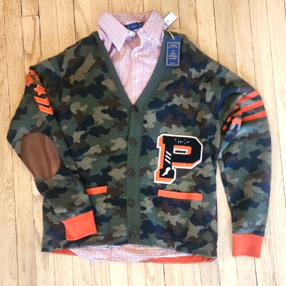 Camouflage Polo Cardigan XL